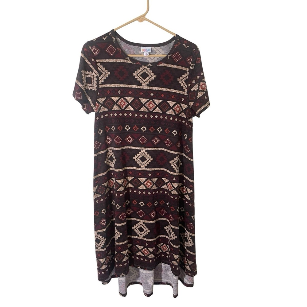 Lularoe Southwestern Aztec Print Carly Dress Medium Boho Festival NEW